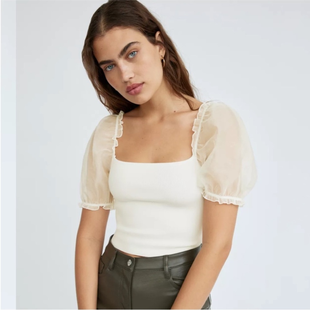 Aritiza Wilfred Sheer Sleeve top
